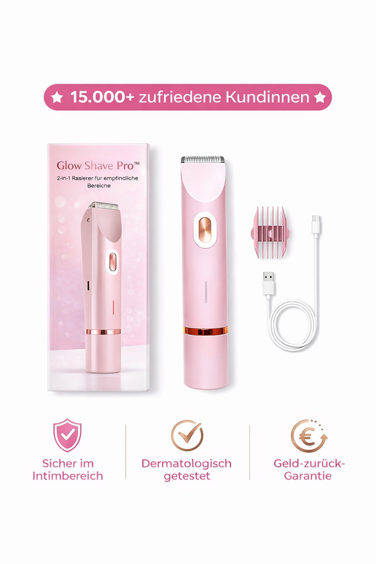 Glow Shave Pro™  2-in-1 Intim- & Körperrasierer für glatte und reizfreie Haut